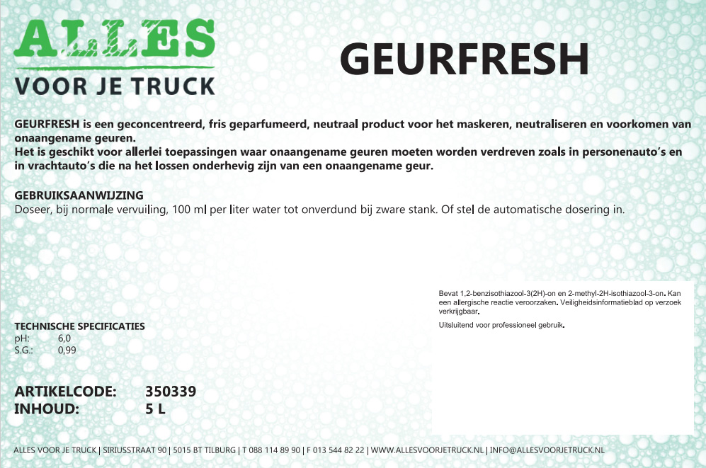 Geurverwijderaar AVJT Geurfresh, 5 ltr