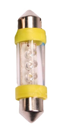 Led buislamp Aspock geel 38 mm 24V, 2 stuks