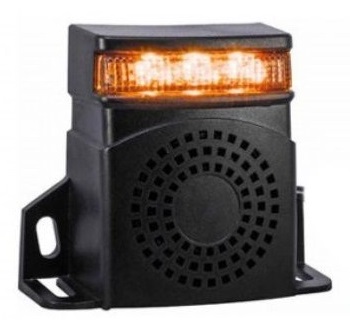 Achteruitrij-alarm met LED strobe 92-107 dB 10/80V