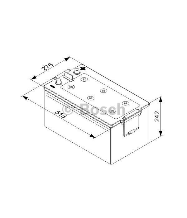 Accu 225Ah 12V Bosch T5080 SHD startaccu