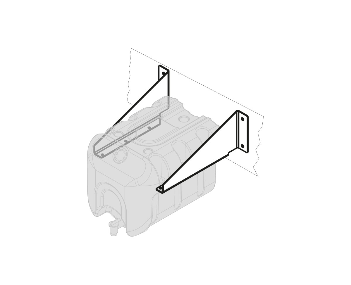 Steunen set t.b.v. watertank chassis montage