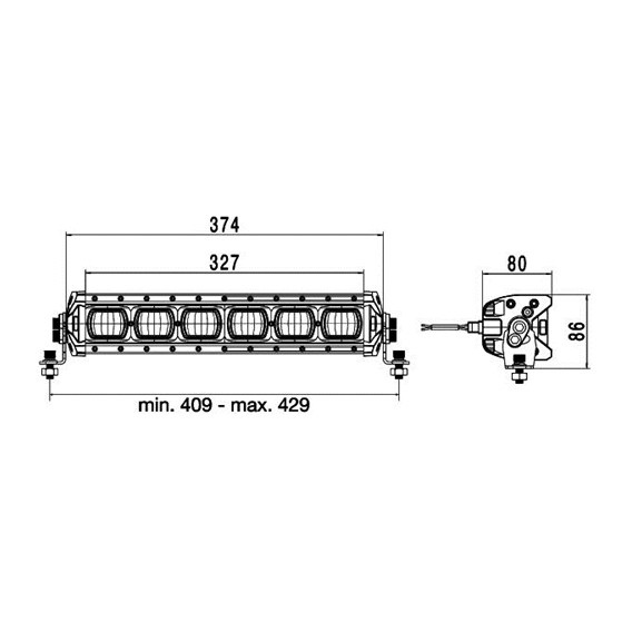 Led bar LBX 380 44W Hella 10/30V