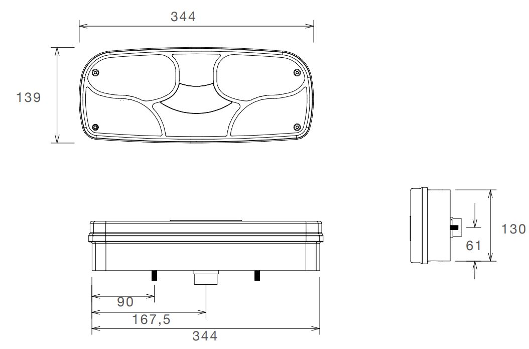 Achterlicht Ecopoint 1 Aspock 24V rechts